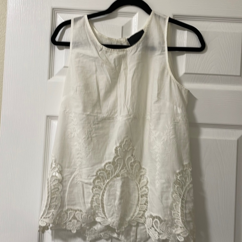 Cynthia Rowley white lace tank